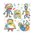 Scribble Zombie Parade T-Shirt